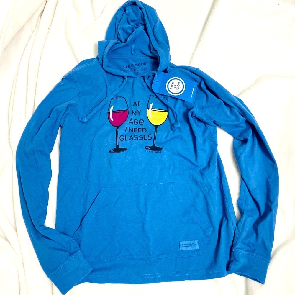 Life is good hoodie size xs